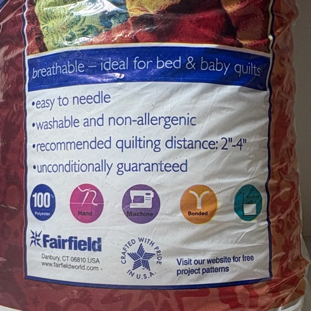 White Quilt Batting Poly-fil Extra Loft Crib Size